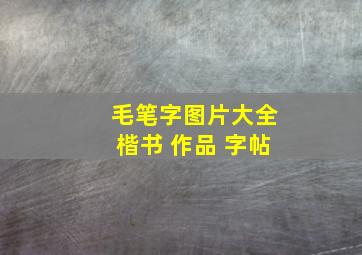 毛笔字图片大全楷书 作品 字帖